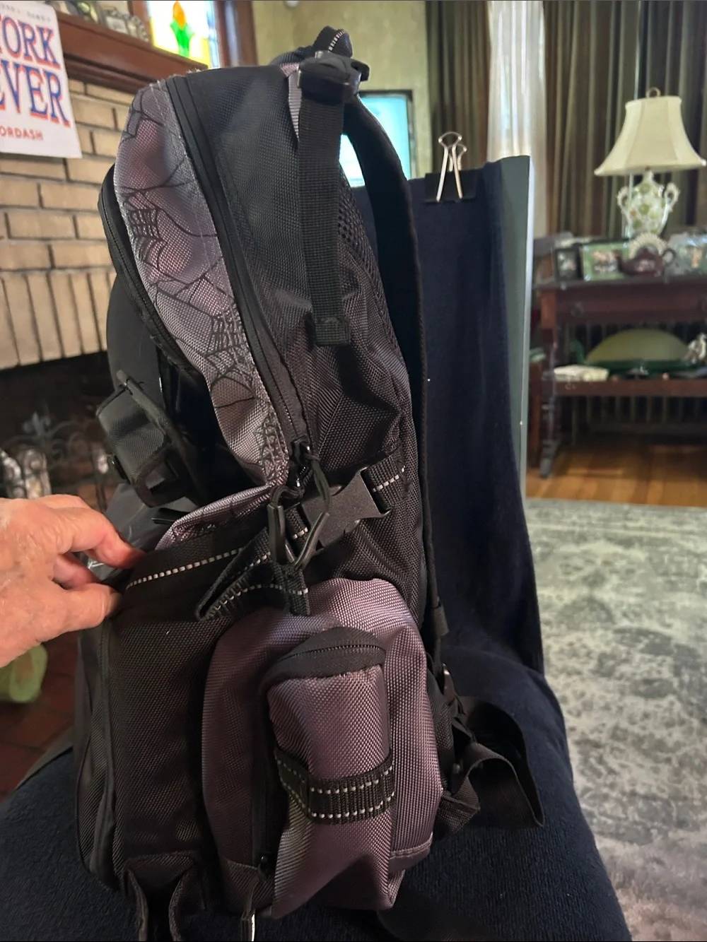 Spyderwire Large Black and Gray Men's Fishing Tackle Soft Sided Backpack